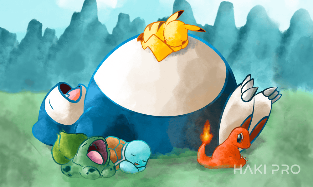 Pokemon - Tranquil Meadow: Snorlax & Friends - Playmat/Mouse Pad
